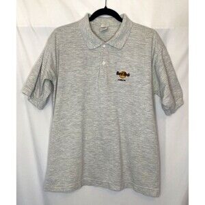 Vintage Hard Rock Cafe London Polo Shirt Size Large Gray Short Sleeve
